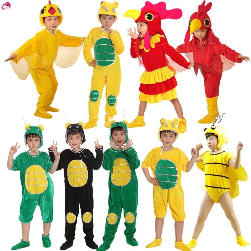 儿童造型服装 兒童蟈蟈演出服小蛐蛐蟋蟀卡通昆蟲表演服驕傲的大公雞課本劇服裝