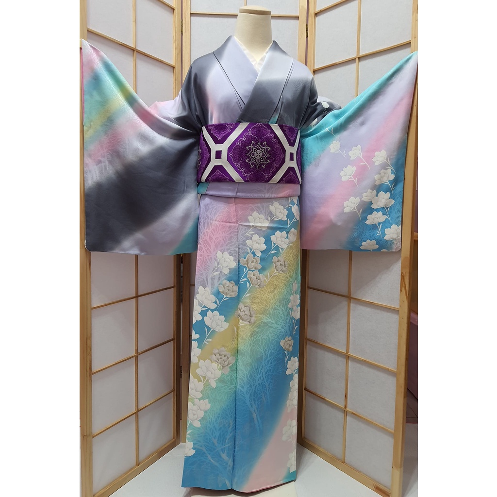 正絹着物振袖フランソワーズ モレシャン 舞花文 S