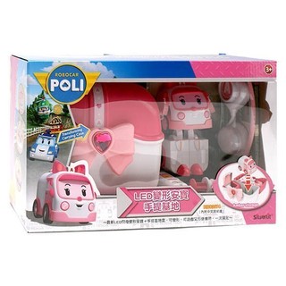 玳玳的玩具店 LED變形安寶手提基地/ 可變形/LED閃動/ ROBOCAR POLI 波力/ 救援小英雄