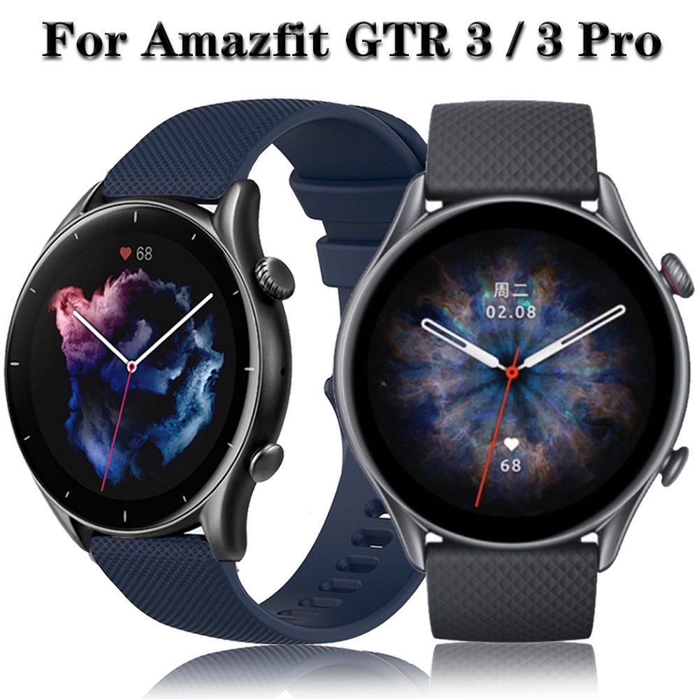 適用於華米 amazfit gtr 3 Pro GTR3 gtr-3 錶帶網格圖案矽膠錶帶 22 毫米錶帶手鍊適用於 a