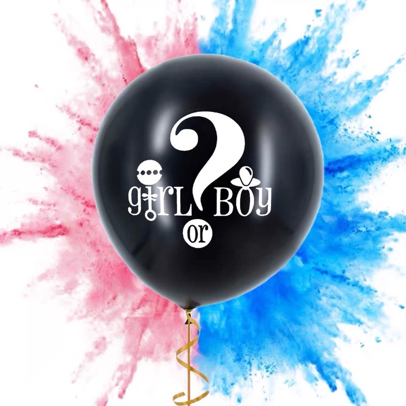 麋鹿氣球🎈「現貨在台」黑色36吋Boy or girl乳膠氣球寶寶性別揭秘baby shower派對裝飾