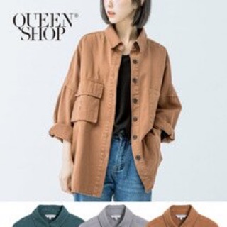 queen shop大立體口袋水洗外套