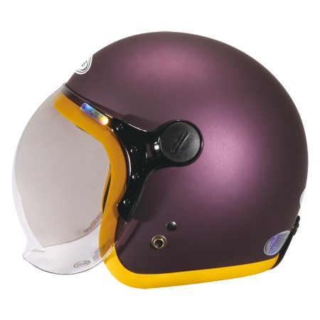 [小齊安全帽]瑞獅 ZEUS 382C 潮流復古 / 內襯全可拆洗 / 泡泡鏡片 時尚復古帽 消光紫/黃 半罩帽 安全帽