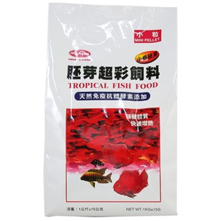 【MR.AQUA】胚芽超彩飼料 1KG 袋裝 大/小粒 血鸚鵡 錦鯉 金魚 觀賞魚-毛貓寵