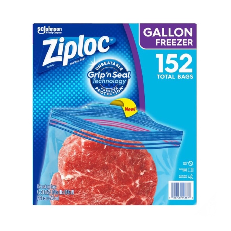 Ziploc 雙層夾鏈冷凍保鮮袋-大 152入 2盒共304入 《好市多Costco線上代購》