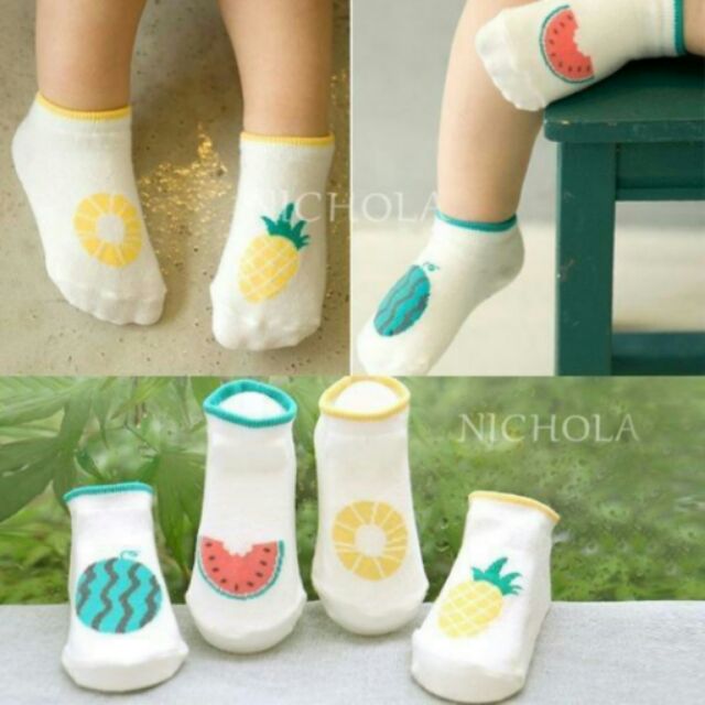 襪子 寶寶襪 不對稱 水果 西瓜 鳳梨  童襪 短襪 棉襪 嬰兒襪