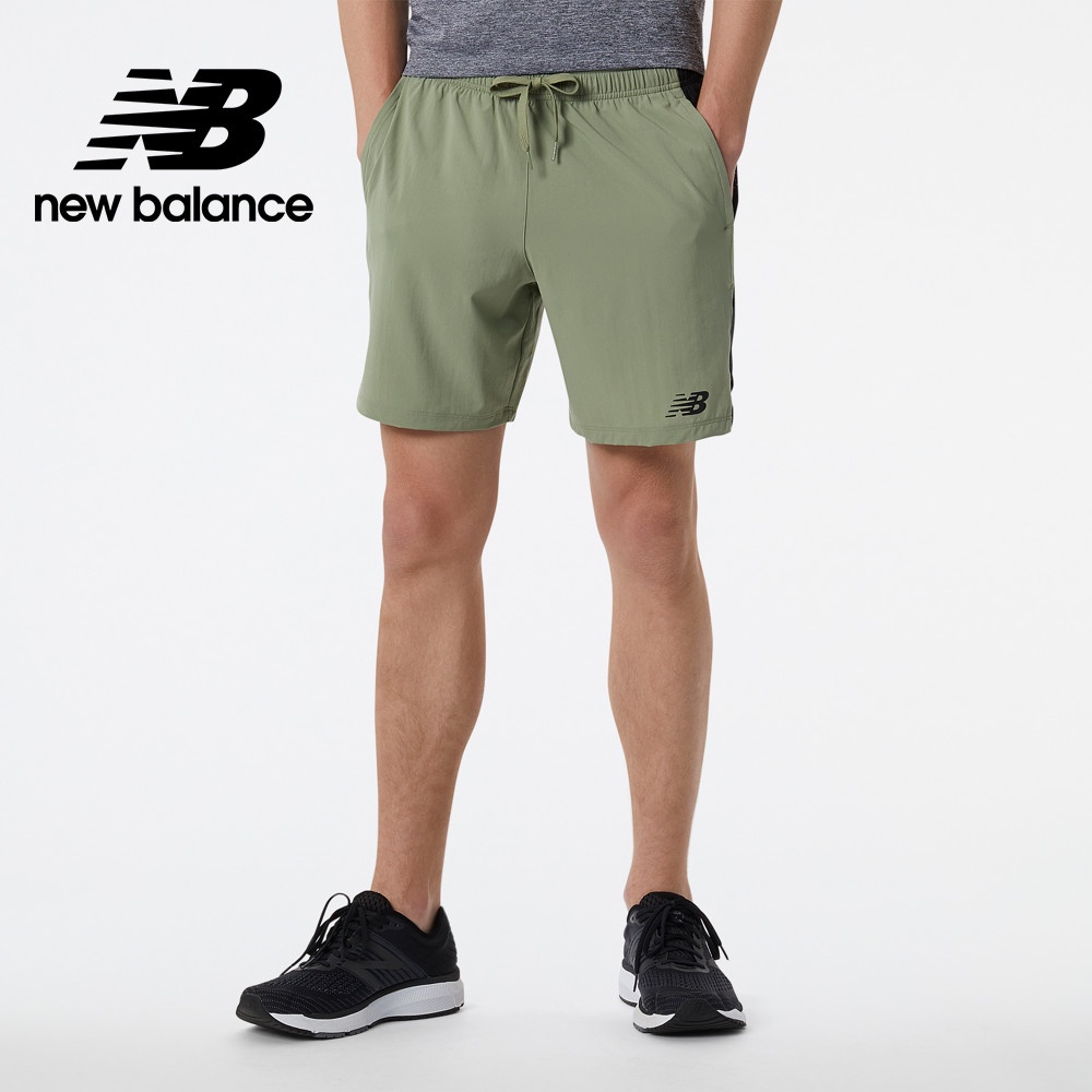 【New Balance】 NB 7吋平織短褲_男性_橄欖綠_AMS13019OLF