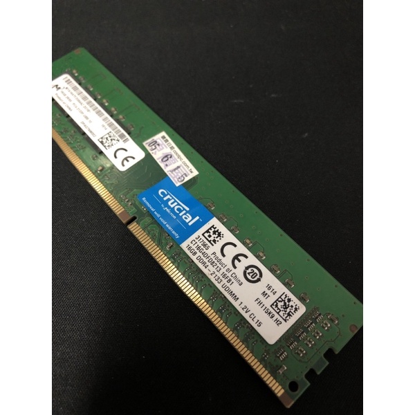 二手良品，鎂光DDR4-16G-2133記憶體，雙面顆粒