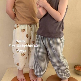 ♕Happy Baby♕ 兒童防蚊褲 臺灣出貨 2023寶寶夏裝男女童外穿雙層棉紗防蚊褲中小童9分褲兒童紗布褲夏