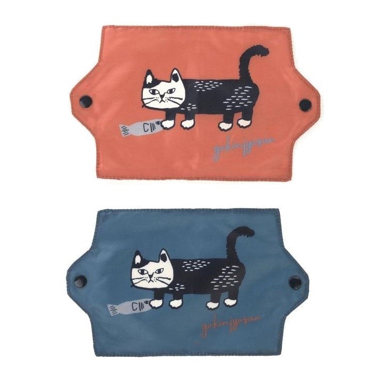 日本 Kusuguru 貓咪圖案 扣式 口罩收納