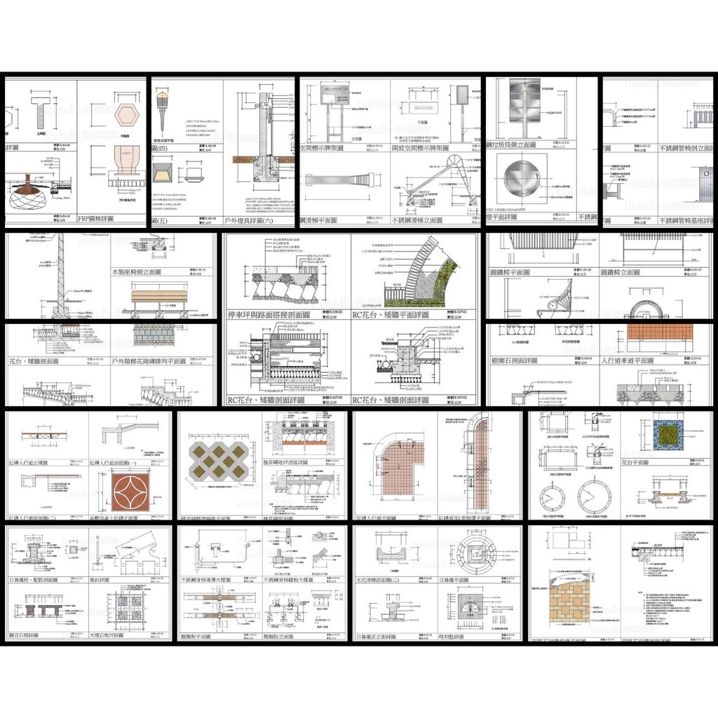 景觀工程cad施工大樣圖 蝦皮購物