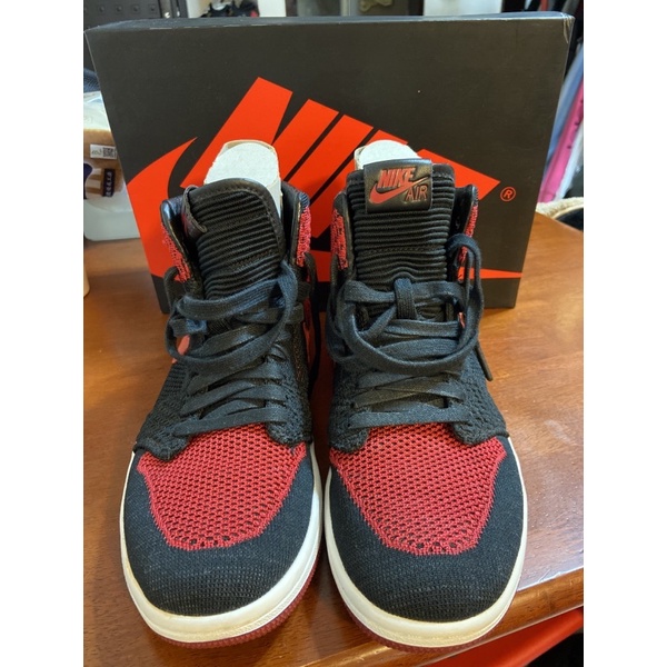 Air Jordan 1代 紅黑 編織鞋
