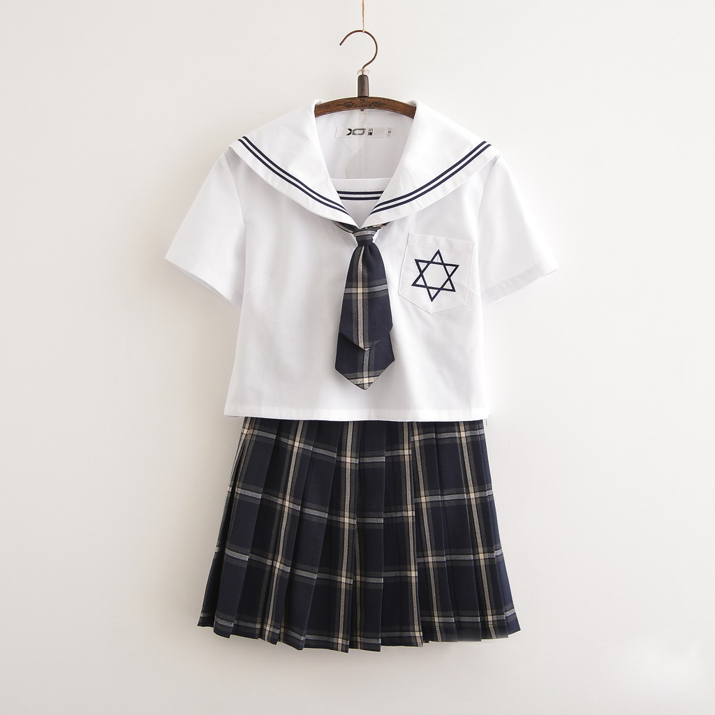 秋冬日系軟妹jk制服女子高校生班服長袖短袖水手服格子裙女生制服 蝦皮購物