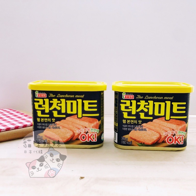 【貓咪姐妹】韓國LOTTE 樂天 午餐肉 韓國午餐肉 火腿罐頭  韓式肉醬罐 火腿肉 韓國肉罐