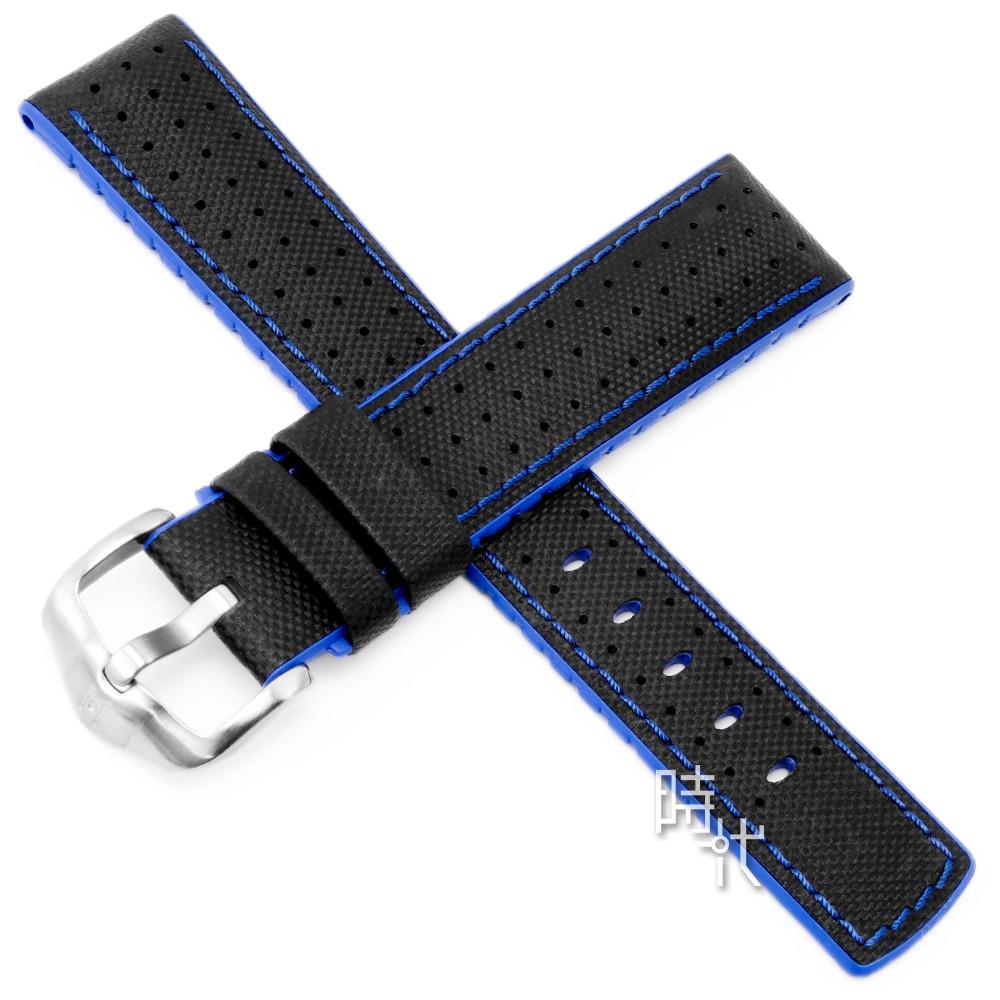 【海奕施 HIRSCH】0918094050 藍色 小牛皮錶帶 複合式橡膠芯 Robby L 附工具 台南 時代鐘錶