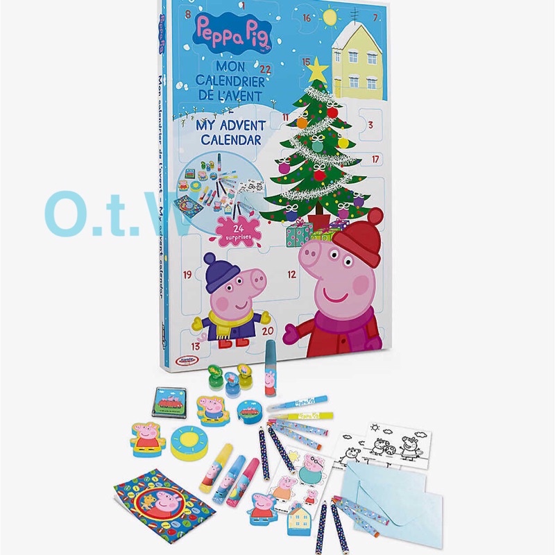 【O.t.W】Peppa Pig 佩佩豬粉紅豬小妹文具禮盒耶誕節倒數曆 聖誕節倒數曆 $800↘$550
