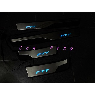 涔峰ＣＦ☆ (藍)21年後 HONDA NEW FIT 4代 四代 LED 門檻踏板 外門檻 白金踏板 不鏽鋼 迎賓踏板