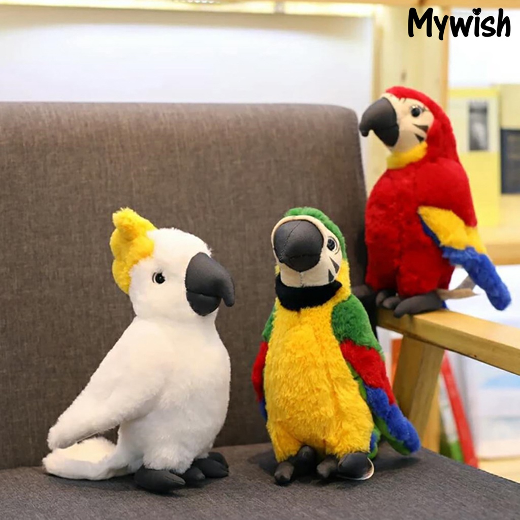 Mh 毛絨玩具舒適的鸚鵡圖案 PP 棉兒童毛絨玩具裝飾品