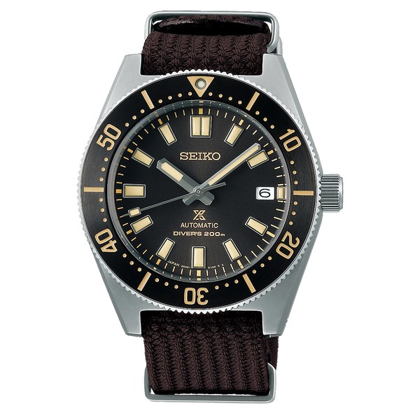 【SEIKO】PROSPEX 銀鋼黑金面潛水機械錶 贈帆布錶帶 SPB239J1 6R35-00P0D 公司貨SK022