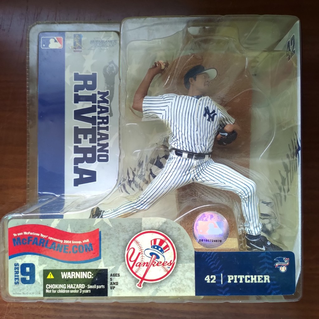 麥法蘭 Mcfarlane MLB 9 美國職棒大聯盟 Mariano Rivera 紐約洋基隊白衣(條紋)變體版 公仔