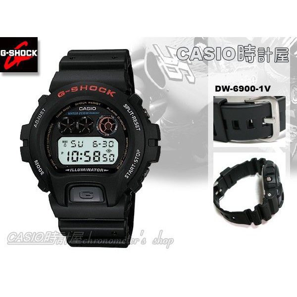 CASIO時計屋 G-SHOCK DW-6900-1V 防水200米 型男愛用復古款 電子錶 男錶 DW-6900