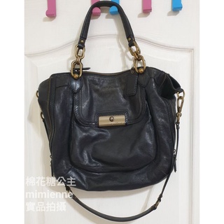 正品 Coach 真皮包包(二手)/蔻馳/復古包包/手提包/斜肩包/斜揹包/素色皮革手提斜背二用包/牛皮包包/側揹包