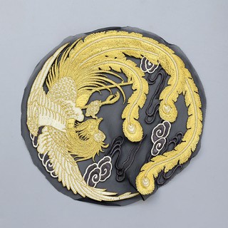 金線鳳凰圓形布貼戲服民族服飾裝飾貼花網繡重工蕾絲花邊手縫款 280 蝦皮購物