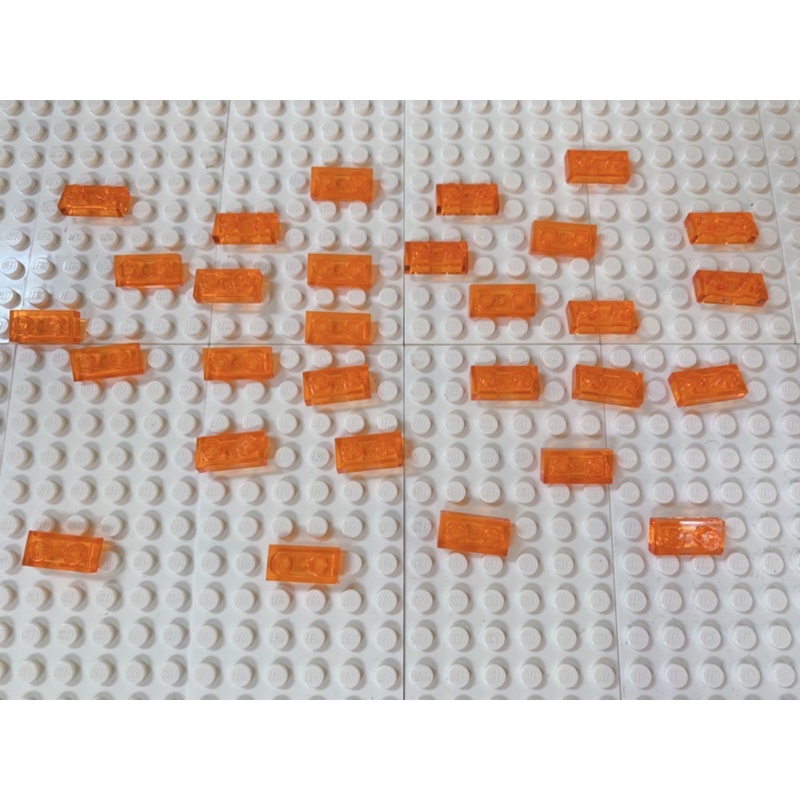 LEGO樂高積木 透明亮橘色 2*1散磚零件  底磚 全新拆賣