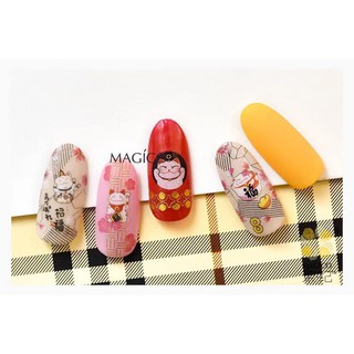 本月特價【指甲樂園nails】光療水晶彩繪 magico 薄款貼紙 過年系列 招財貓 背膠貼紙