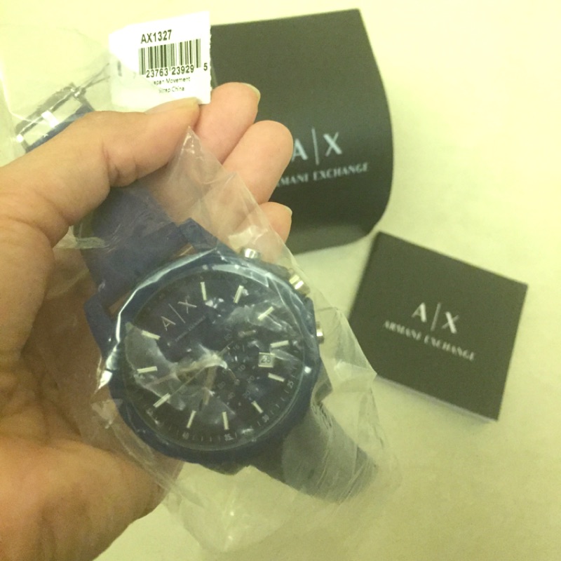 Armani Exchange 藍色矽膠腕錶 美國代購正品真貨 AX手錶 AX1327