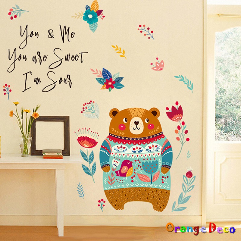 【橘果設計】田間小熊 壁貼 牆貼 壁紙 DIY組合裝飾佈置