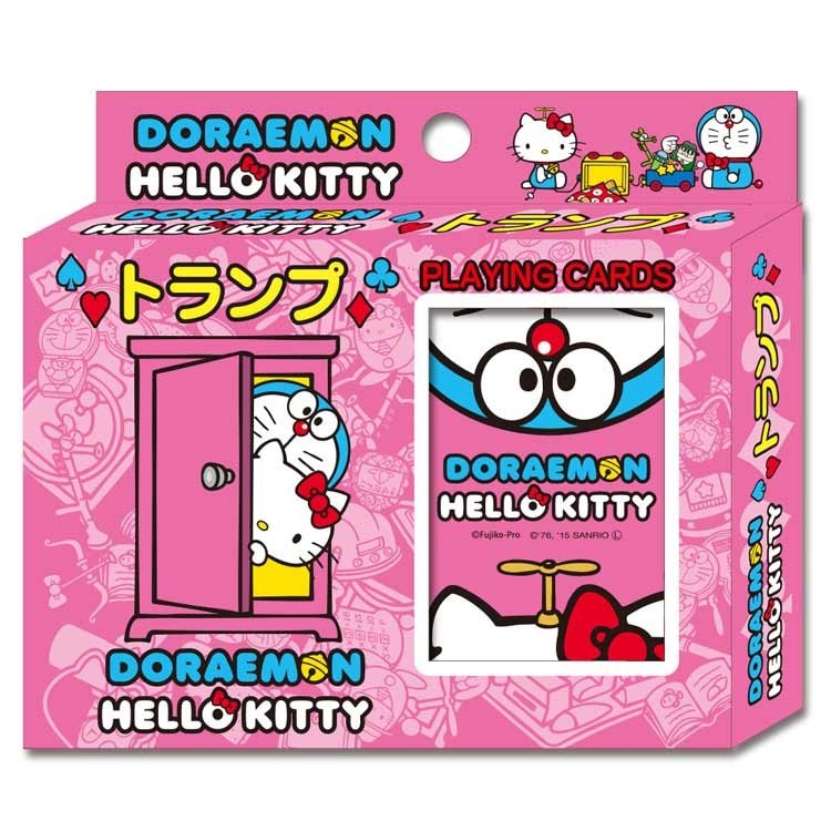【現貨供應】日本製 Hello Kitty凱蒂貓&amp;哆啦A夢doraemon聯名款撲克牌 紙牌 桌遊 文具 日貨 日本代購