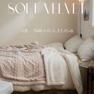 成媽🔸臺灣出貨 雜誌款陽離子提花高蓄熱羊羔絨 塔芙絨 大尺寸 兩用式毯被 極柔軟抗寒 毯 保暖毯 毯子 絨毛 開立發票