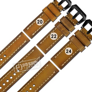 Watchband / 20.22.24mm / 各品牌通用 百搭款 經典復刻 厚實柔軟 牛皮錶帶 橘黃色