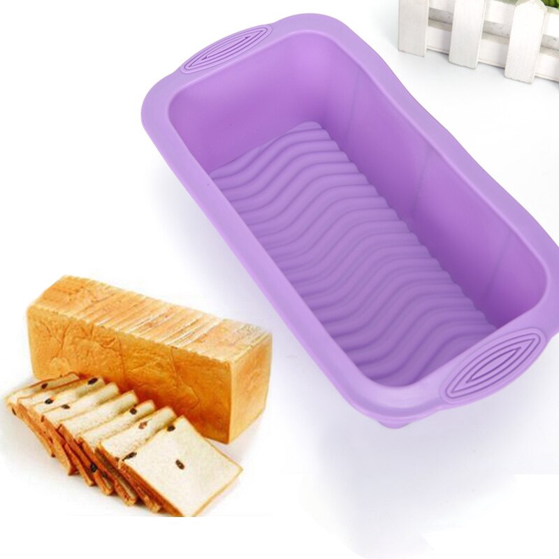 長方形吐司麵包模具矽膠果凍冰烘焙模具diy蛋糕裝飾品麵包盤烤盤顏色隨機k1165 G