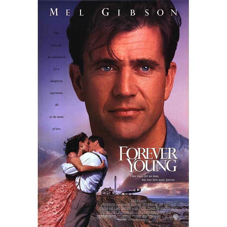 今生有約 (Forever Young) 💑 梅爾吉勃遜 💑 美國原版雙面電影海報 (1992年)