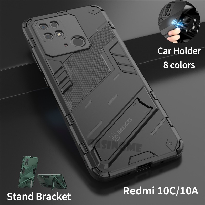 XIAOMI 小米 Redmi 10C 外殼硬甲防震手機殼支架外殼全相機鏡頭保護硬後蓋 10A 10 C Redmi10