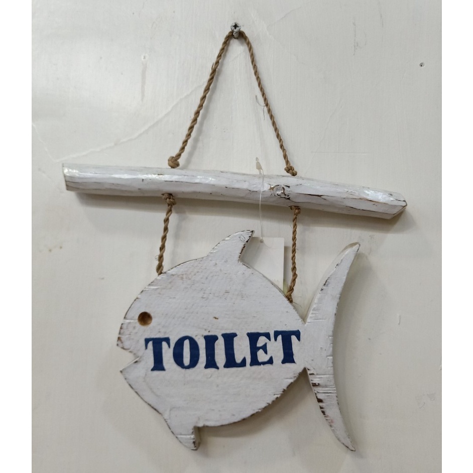 地中海實木廁所掛牌 小魚造型廁所告示牌 衛生間門飾 特價:399 ==雅舍傢俱傢飾==
