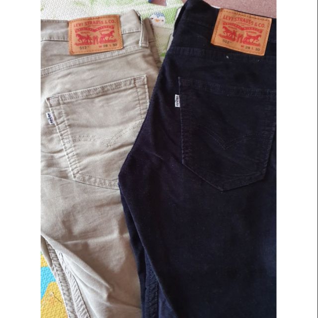 Levi's Levis 512 Levi Strauss&amp;co 燈籠 絨毛 卡其色 黑色 休閒長褲