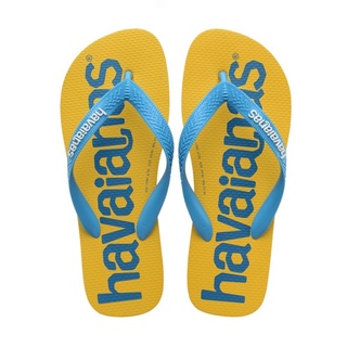 Havaianas Top Logomania 2 哈瓦仕 男女款 黃藍 大LOGO 拖鞋 4145741-0121U