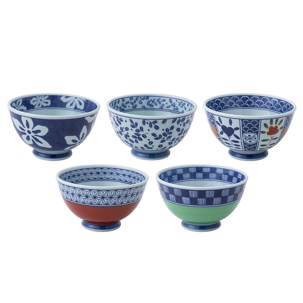 【日本西海陶器】 染錦繪變碗 - 5入組 《泡泡生活》食器 瓷盤 器皿 餐具