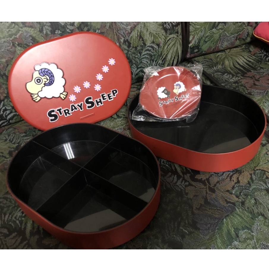 迷迷羊點心盒組 雙層收納盒 置物盒 過年糖果盒(中國信託贈品) stray sheep