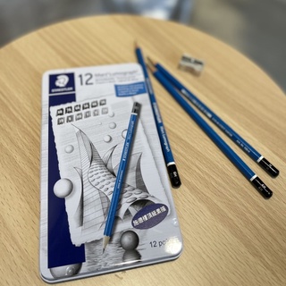 『ZSARTSHOP』德國 STAEDTLER 施德樓 頂級藍桿繪圖素描鉛筆 12支盒裝