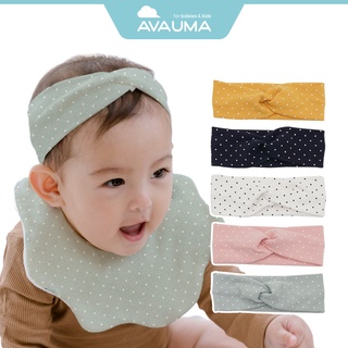 Avauma 嬰兒頭帶髮帶新生嬰兒 3M~2T 男嬰女嬰髮飾嬰兒十字髮帶圓點