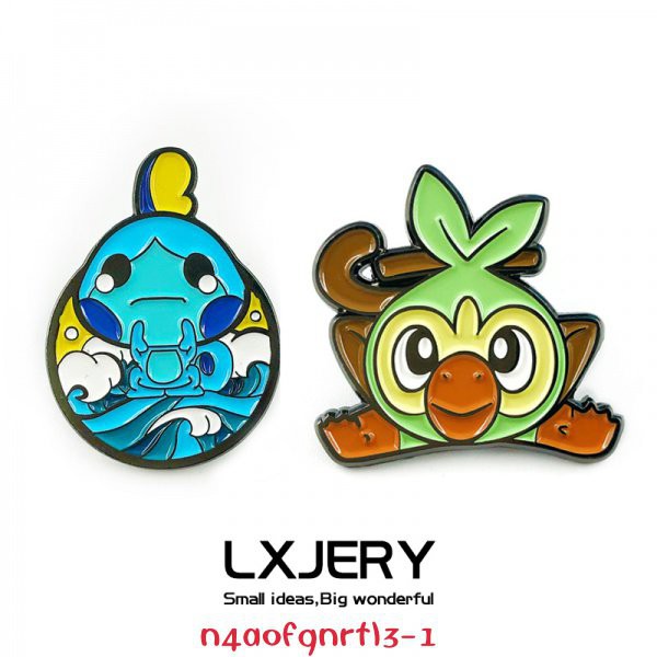 新款LXJERY 精靈寶可夢劍盾胸針 淚眼蜥敲音猴徽章 神奇寶貝書包裝飾