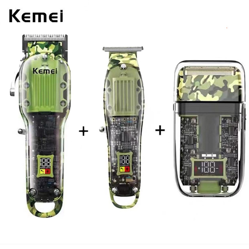 KEMEI 科美專業理髮器組合 0mm 無繩修剪器理髮鋁箔剃須刀剪髮機男士剃須刀 KM-1926 1928 TX7