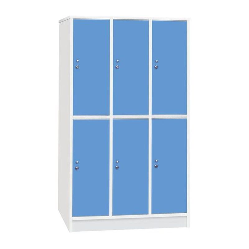 【PA1011-04】六人置物櫃(A-506)(藍/白色)(附鎖)(桃園以南請詢運費)