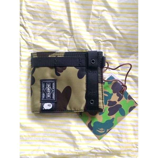 porter 日本吉田 BAPE X PORTER 迷彩皮夾/短夾/錢包/A BATHING APE