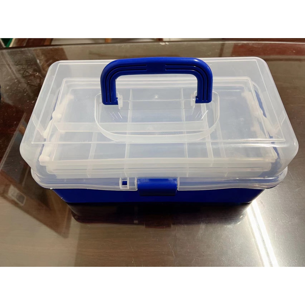 二手 新品 收納盒 收納箱 塑膠透明盒 三層收納盒 桌上收納 首飾盒 魚鉤盒