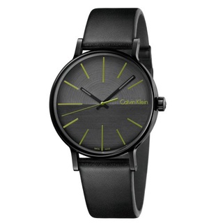 Calvin Klein CK 男 美式簡約風格黑鋼皮帶腕錶(K7Y214CL)